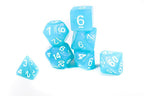 Peacock Blue Moonstone 7-Dice Set - 