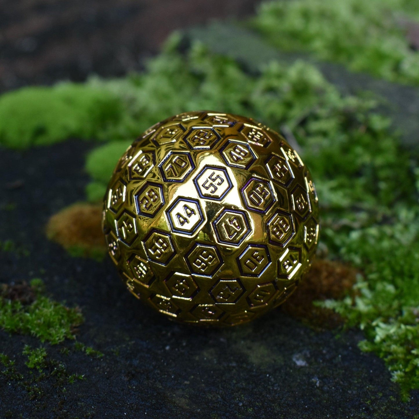 The Orb D100 -  Black and Gold Metal Die