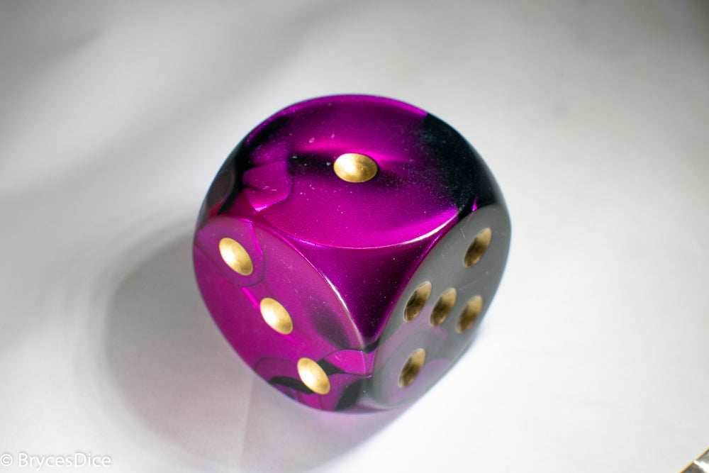 Factory Second 50mm d6 Dice by Chessex (Multiple Colors) - Purple black