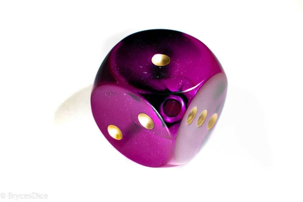 Factory Second 50mm d6 Dice by Chessex (Multiple Colors) - Purple black