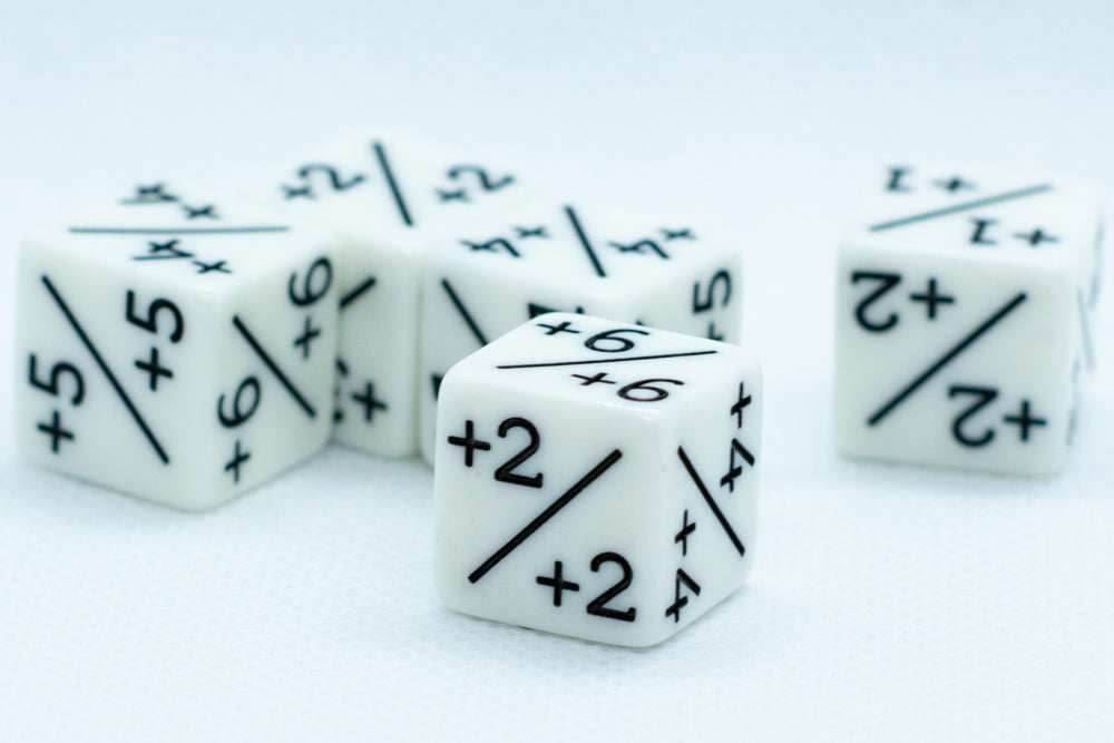 White D6 MTG +1/+1 Counter Dice - Magic: The Gathering DnD d6 Stats (Sold Per Die) - 