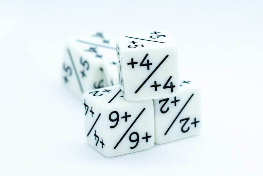 White D6 MTG +1/+1 Counter Dice - Magic: The Gathering DnD d6 Stats (Sold Per Die) - 