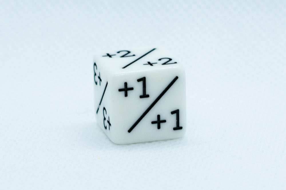 White D6 MTG +1/+1 Counter Dice - Magic: The Gathering DnD d6 Stats (Sold Per Die) - 