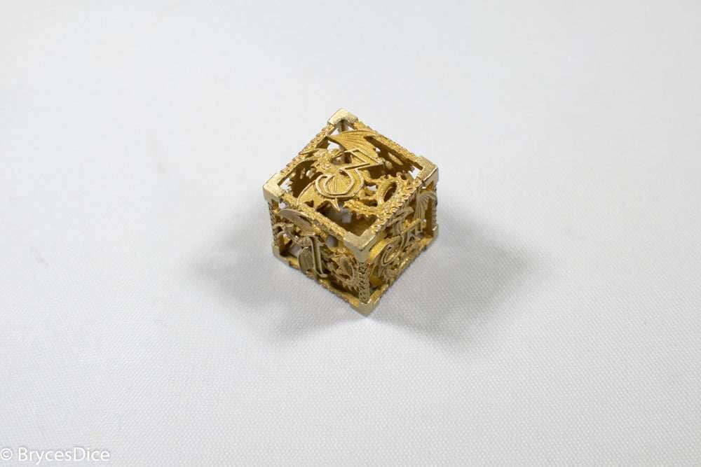 Single D6 Deadly Dragon Dice (Multiple Colors) - Brass