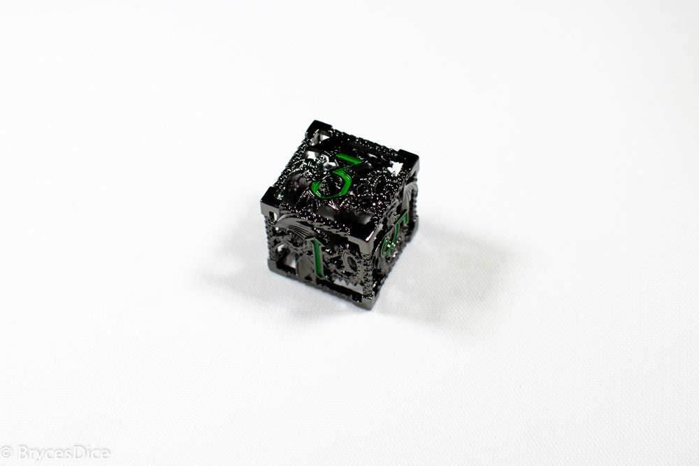 Single D6 Deadly Dragon Dice (Multiple Colors) - Shimmering w/ Green