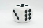 Opaque White 50mm d6 with Black Pips Jumbo Pipped Dice - 