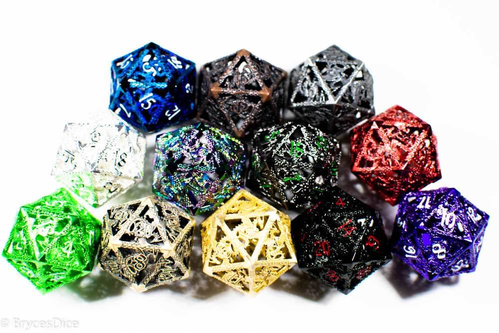Single D20 Deadly Dragon Dice (Multiple Colors) - Red