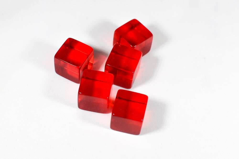 Blank Translucent Red Dice / Counting Cubes 16mm D6 Square RPG Gaming Dice DIY (Sold by Piece) - 