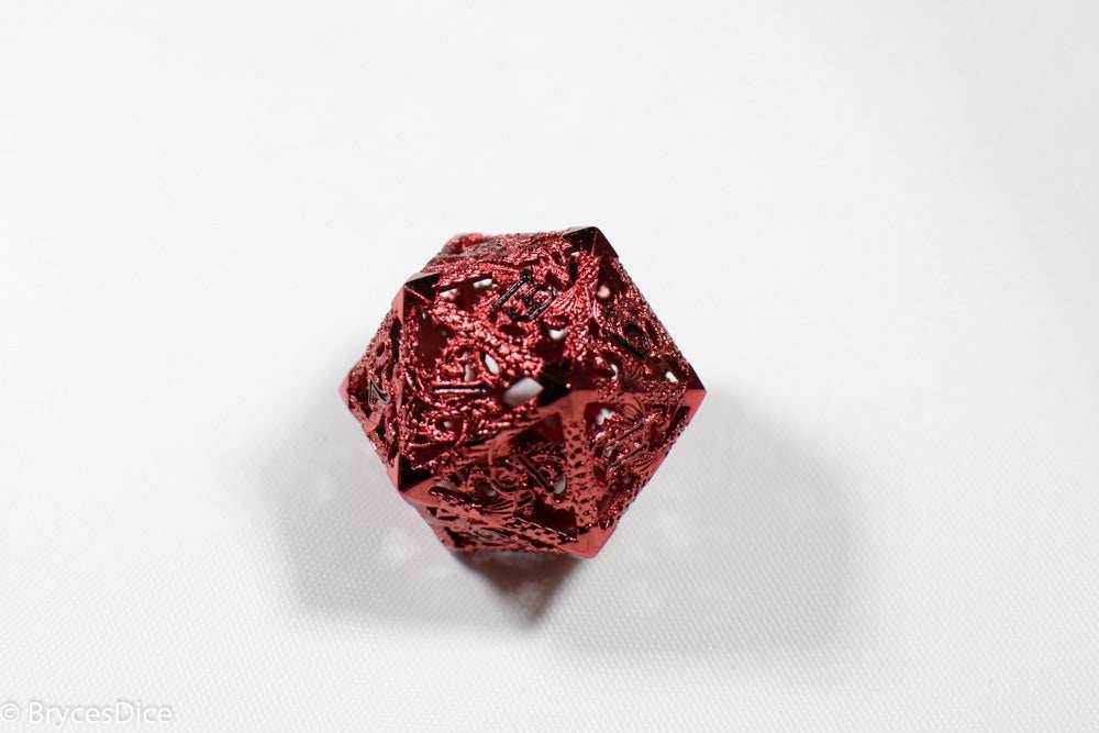 Single D20 Deadly Dragon Dice (Multiple Colors) - Red