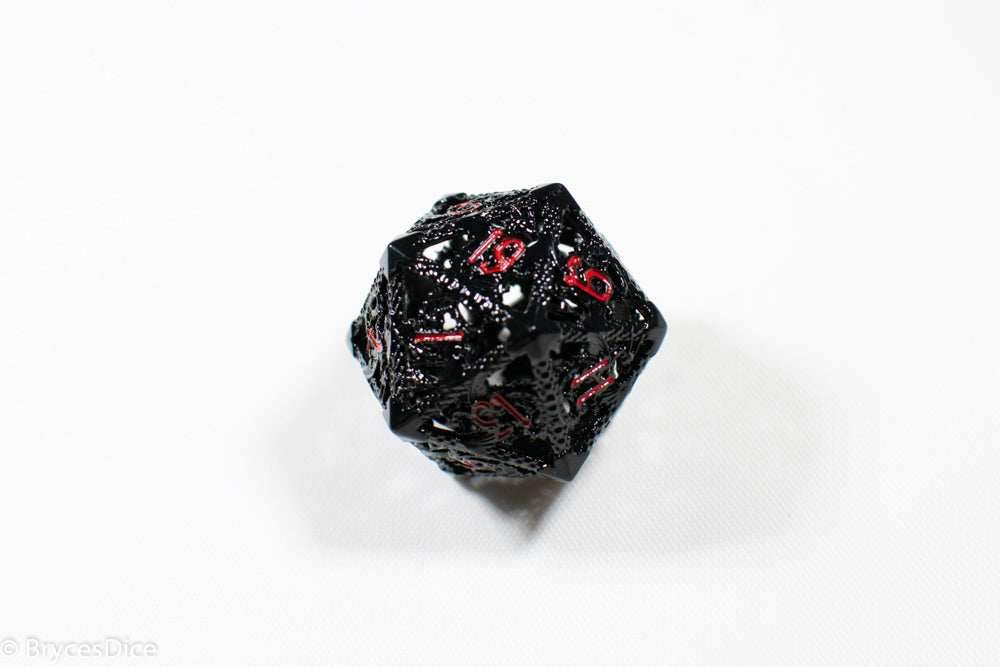 Single D20 Deadly Dragon Dice (Multiple Colors) - Black