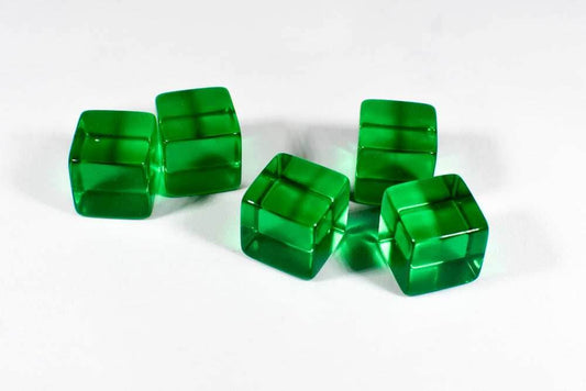 Blank Translucent Green Dice / Counting Cubes 16mm D6 Square RPG Gaming Dice DIY (Sold by Piece) - 