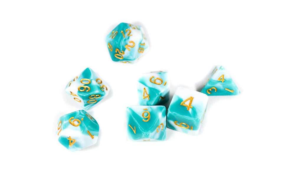 Spirit Life Dual Color Swirl Green/White (some have rough edges) - Set in Zip Bag