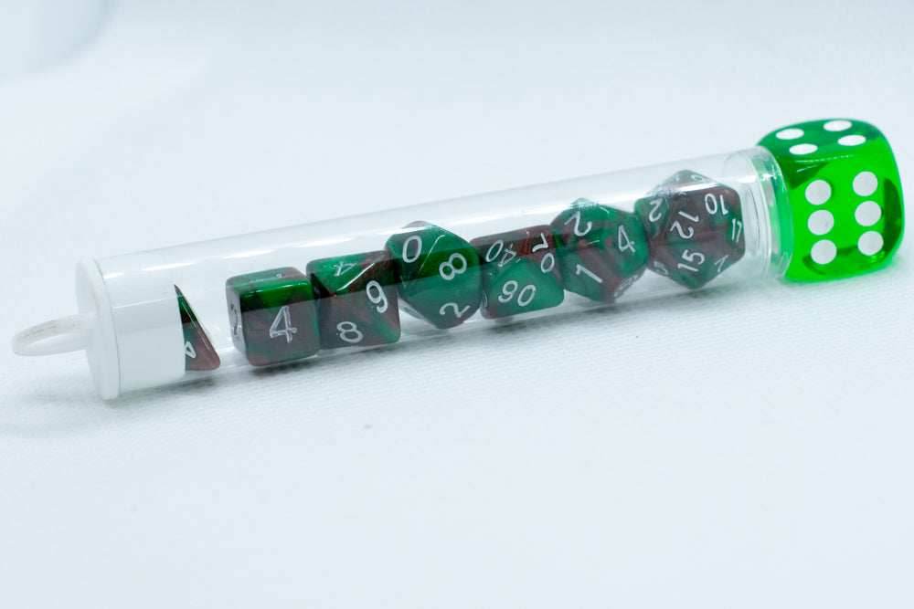 Camouflage Mini Two Tone Polyhedral RPG Dice Set Small D4-D20 in Tube - 