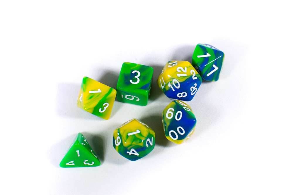 The Parakeet Tri-Color Swirl Green/Yellow/Blue - Set in Zip Bag