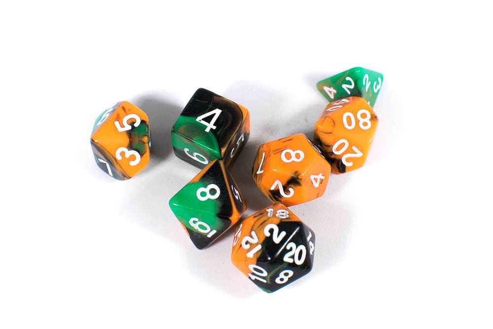 Hallowed Grounds Tri-Color Swirl Orange/Black/Green - Set in Zip Bag