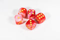 Red and White 16mm D6 Pipped Dice - 