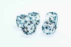 Clear w/Black Falling Petals Dice 16mm D6 Flower Dice (sold per die) - 