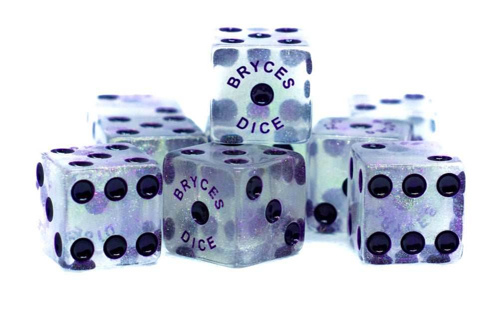 BrycesDice 16mm Glitter d6 (Purple) Square Edge [per die] - 