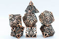 Rustic Copper Deadly Arrow Dice | 7-Dice RPG Set High Visibility - 