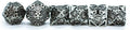 Iron Grey Deadly Arrow Dice | 7-Dice RPG Set High Visibility - 