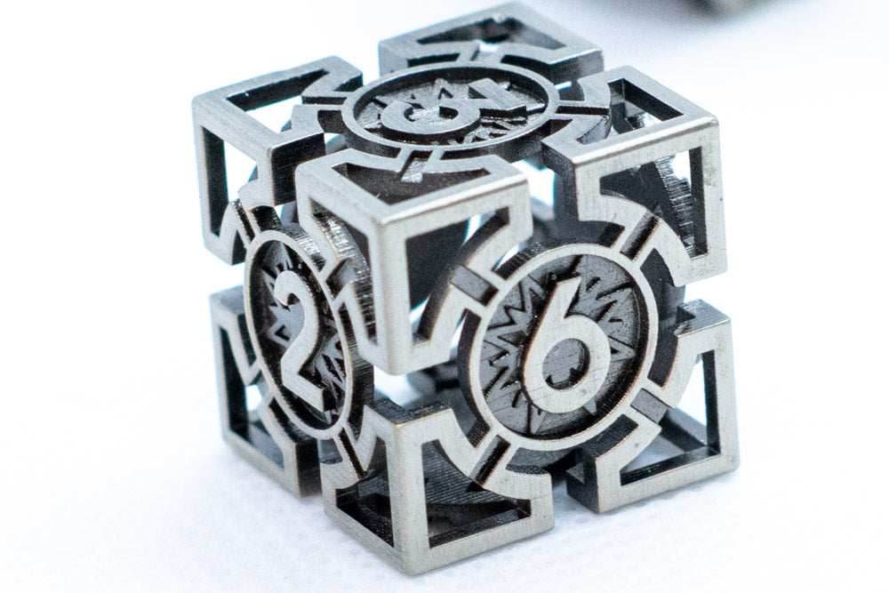 Iron Grey Deadly Arrow Dice | 7-Dice RPG Set High Visibility - 