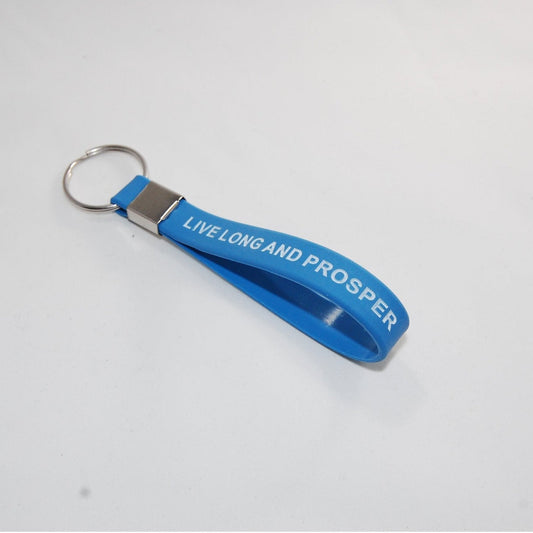 Live Long and Prosper Blue Loop Keychain WHOLESALE