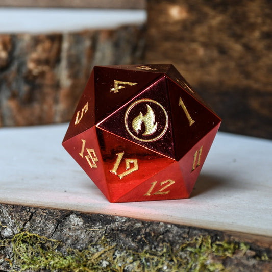 Mountain Mana Spindown Metal D20