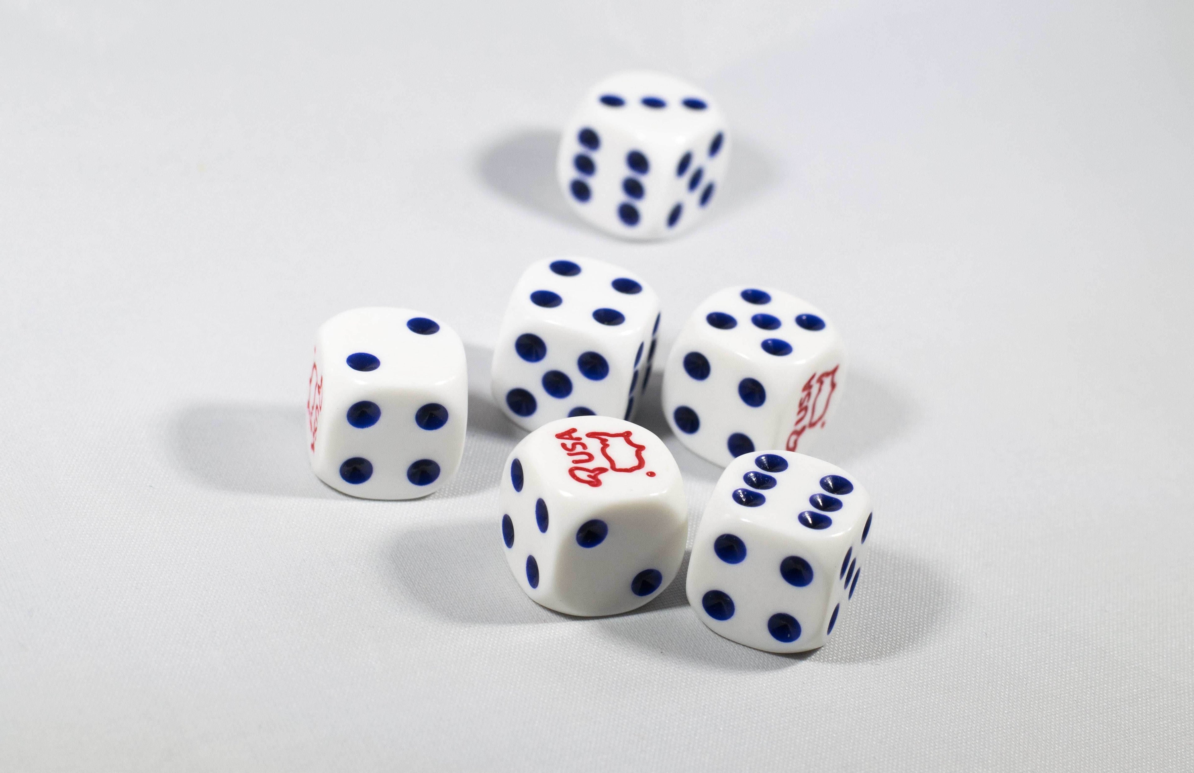 Custom USA Dice with Red White and Blue Theme Patriotic - 