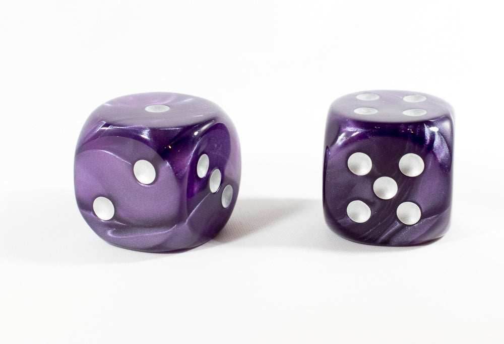 (1) OOP Rare 30mm Velvet Purple Dice New RPG DnD with Silver Pips by Chessex Out of Print - 