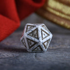 Roman White Howlite Stone Dice Set