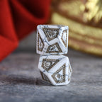 Roman White Howlite Stone Dice Set