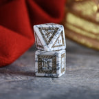 Roman White Howlite Stone Dice Set