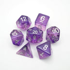Dancing Lavender - 7 Piece DnD Dice Set | Acrylic RPG Gaming Dice - 