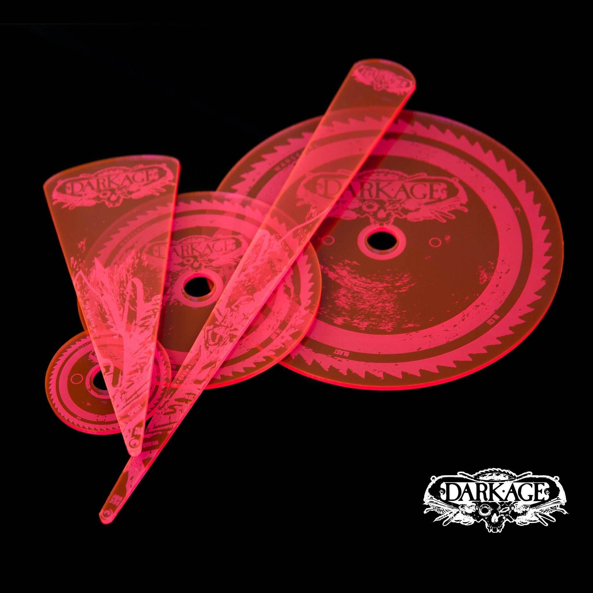 Dark Age Premium Template Set - Fluorescent Red