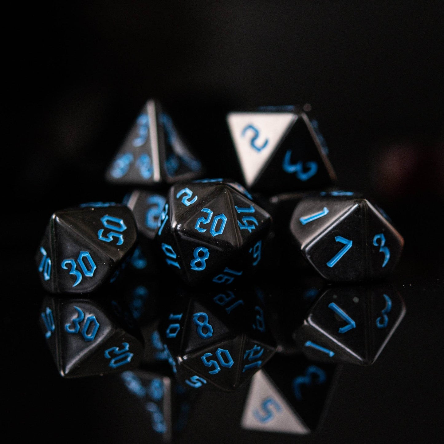 Dark Cathedral Blue Acrylic Dice Set - 