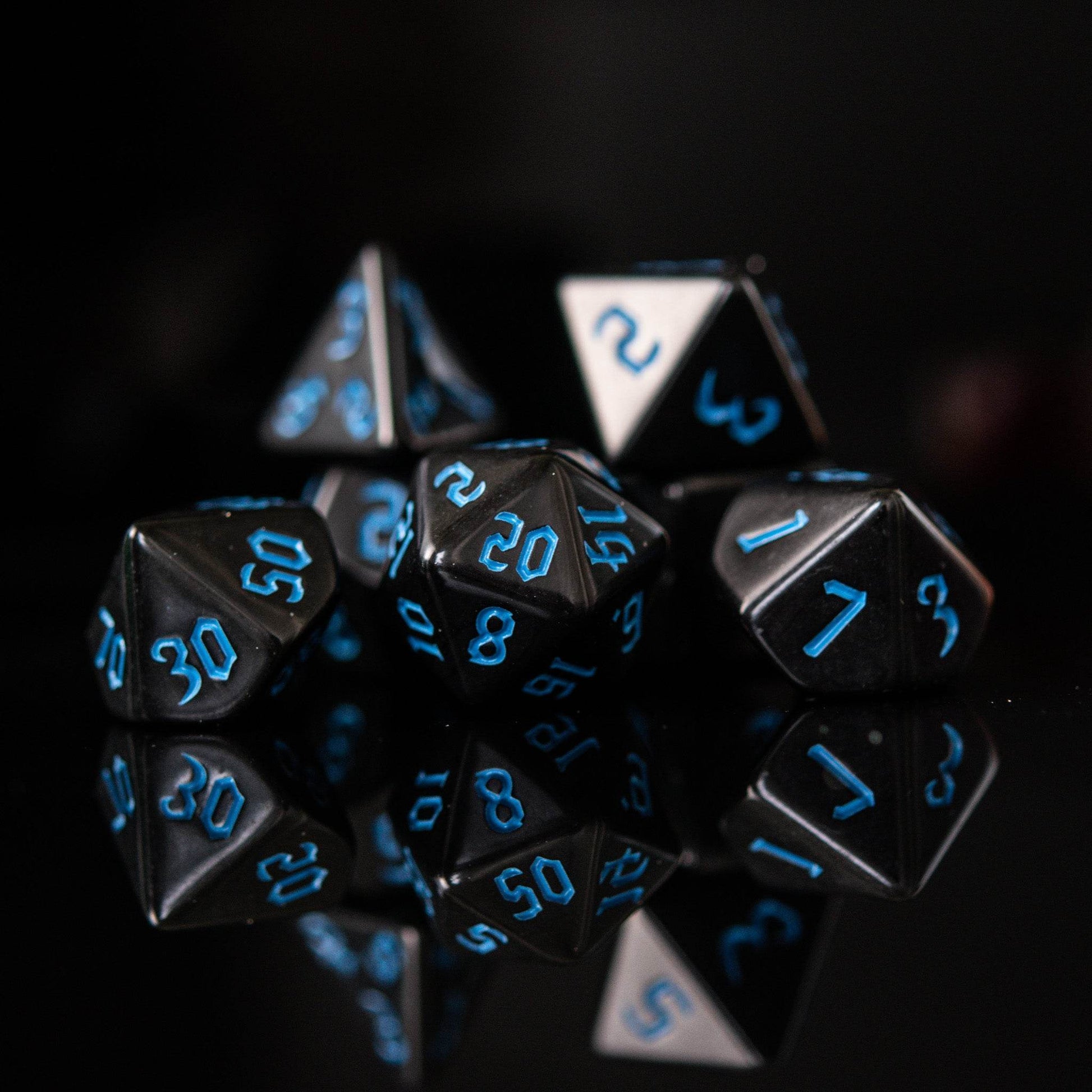 Dark Cathedral Blue Acrylic Dice Set - 