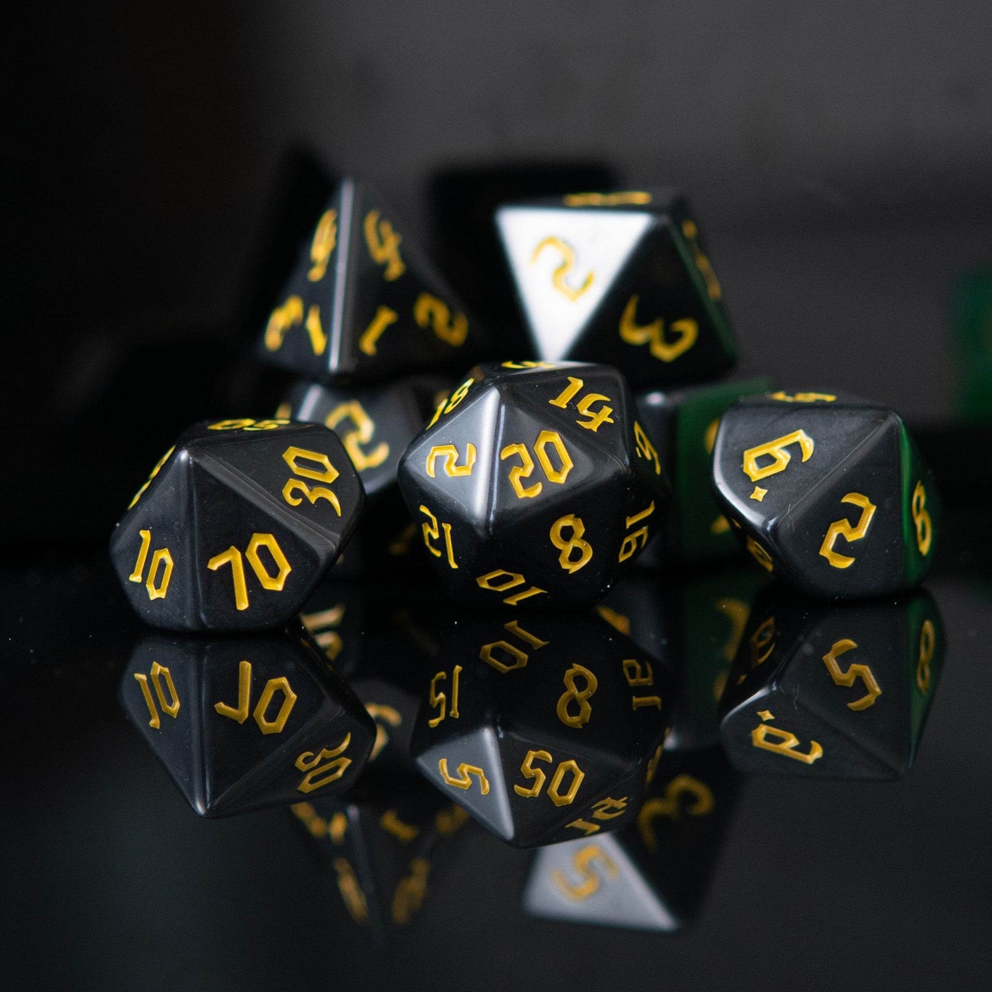 Dark Cathedral Yellow Acrylic Dice Set - 