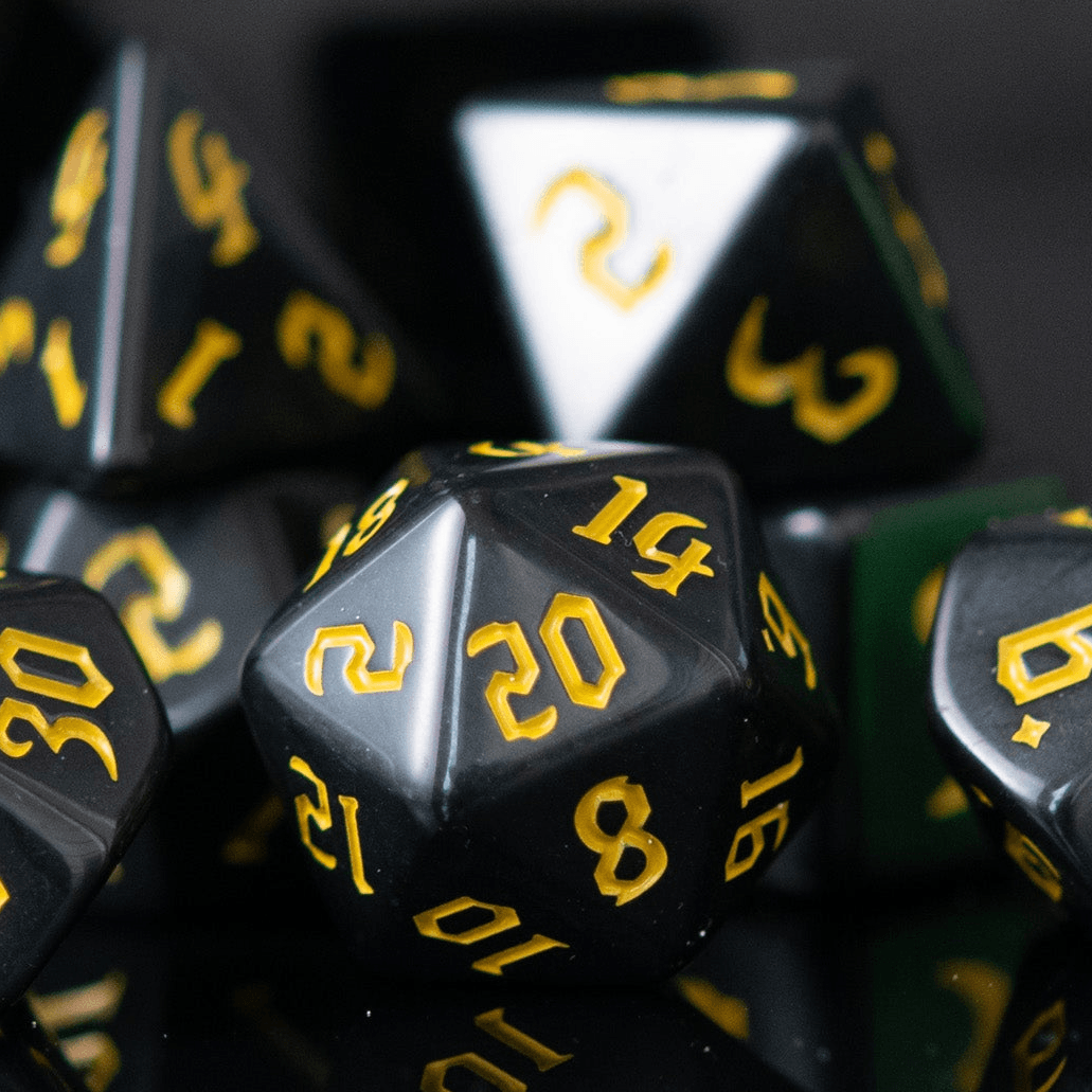 Dark Cathedral Yellow Acrylic Dice Set - 