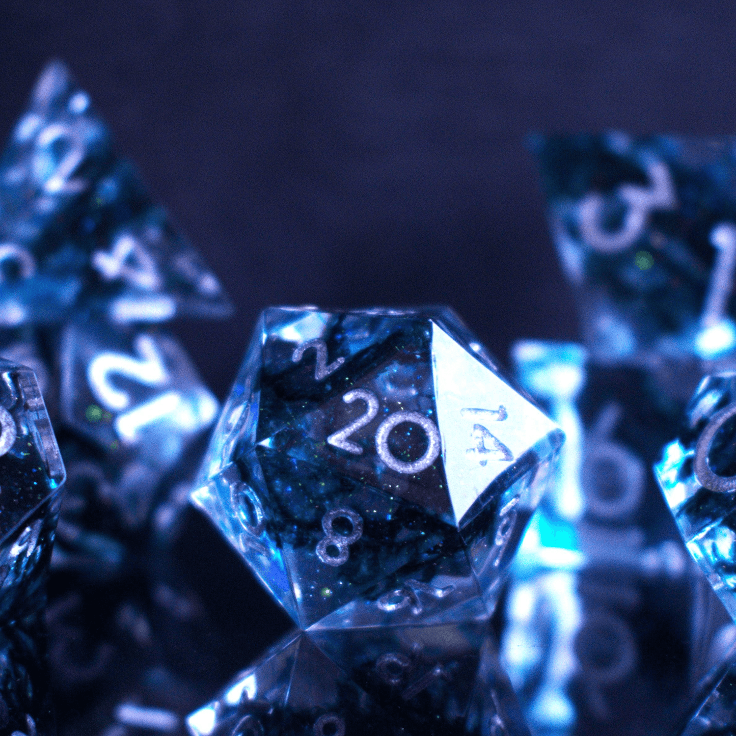 Dark Tide Sharp-Edged Resin Dice Set - 