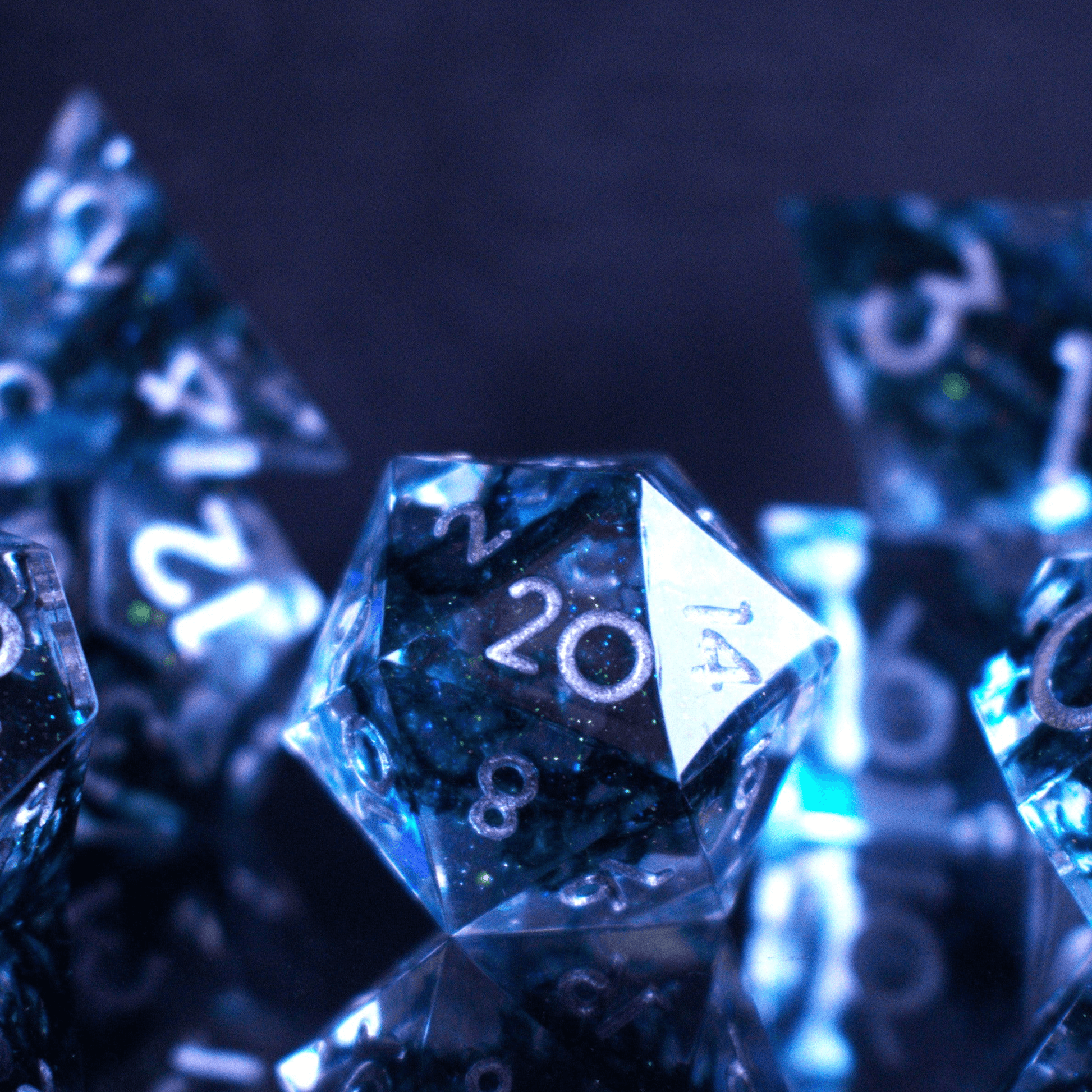 Dark Tide Sharp-Edged Resin Dice Set - 
