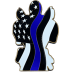 DL7-12 Deadpool inspired thin blue line American Flag Police Challenge Coin - 