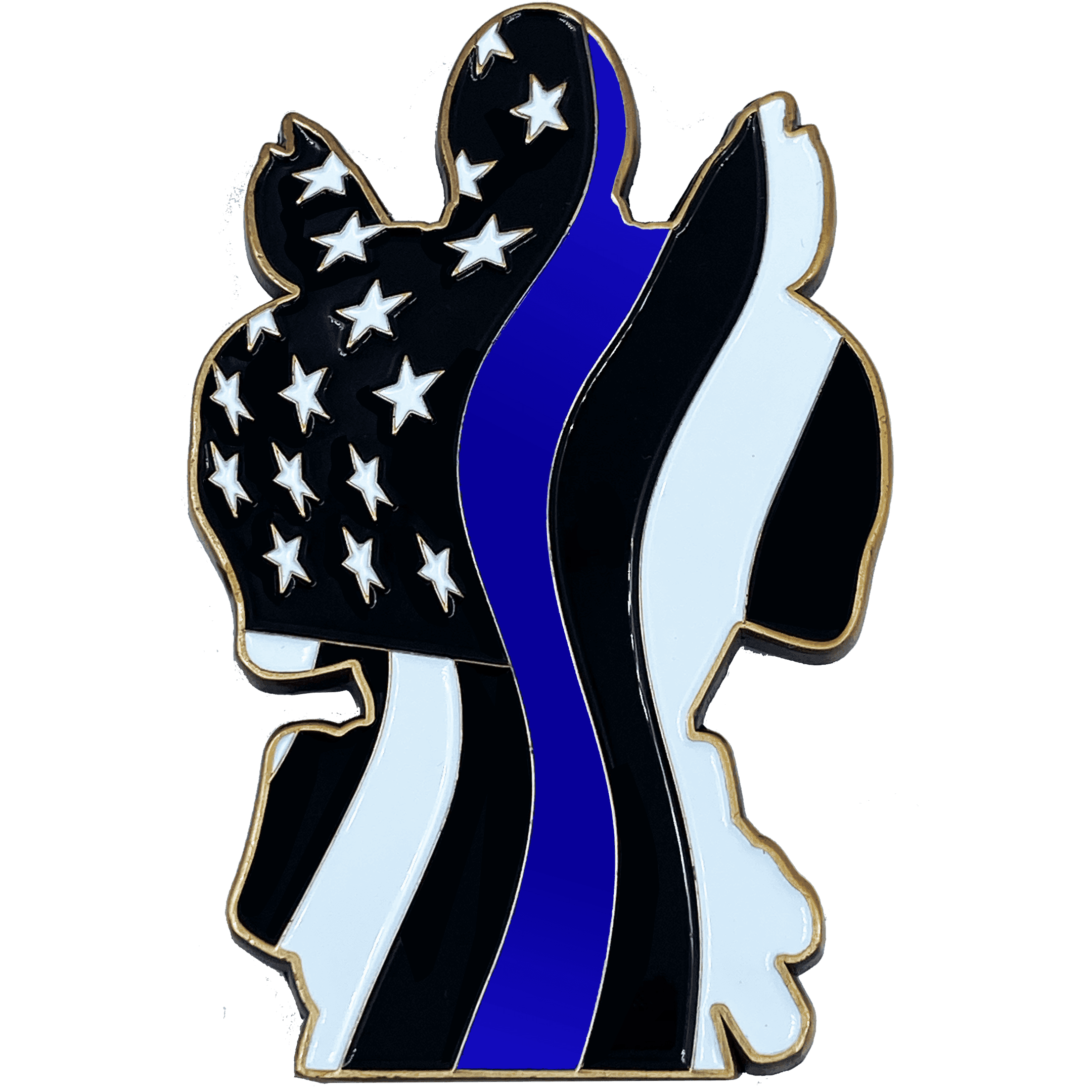 DL7-12 Deadpool inspired thin blue line American Flag Police Challenge Coin - 