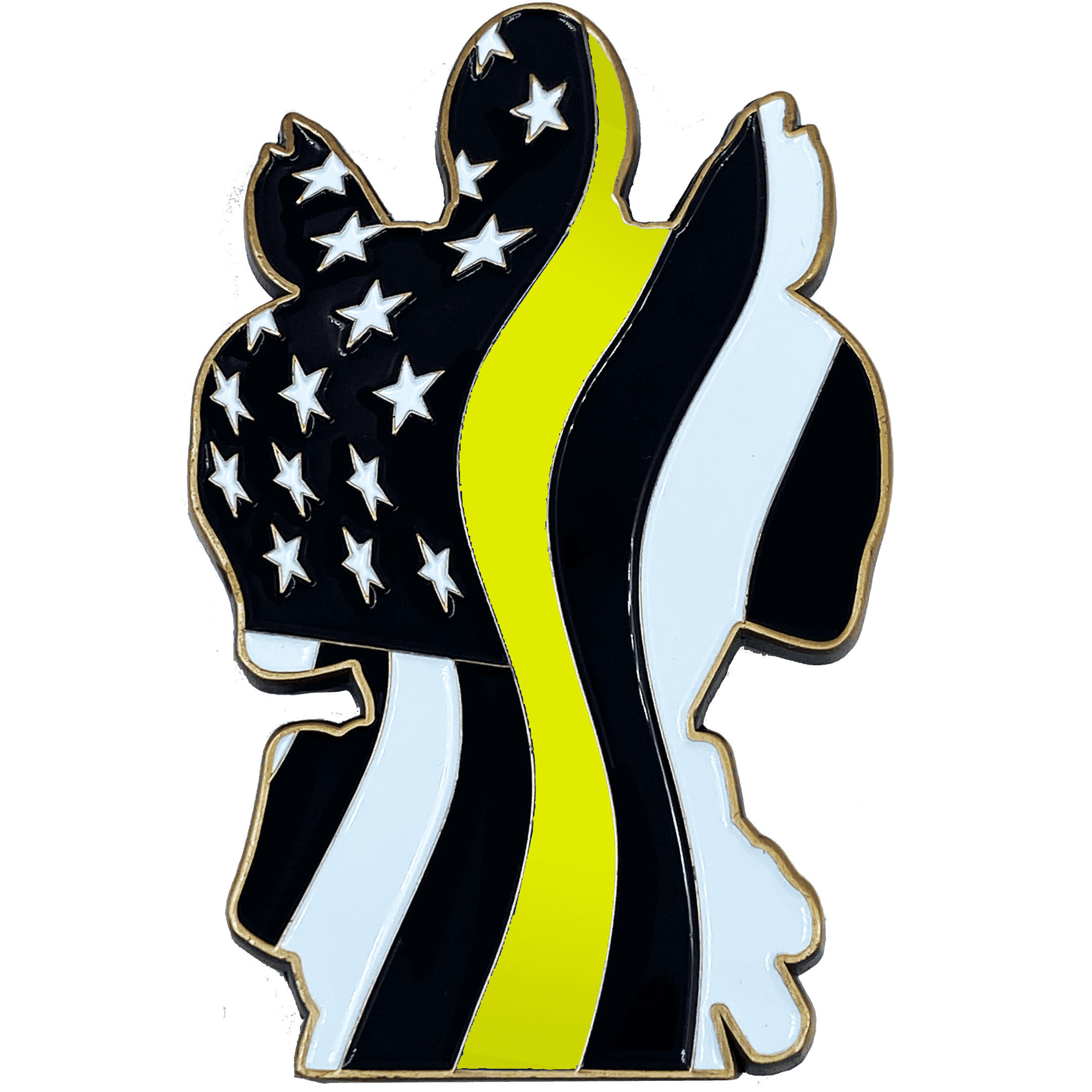 DL7-09 Deadpool inspired 911 Dispatcher Thin Gold Line Yellow - 