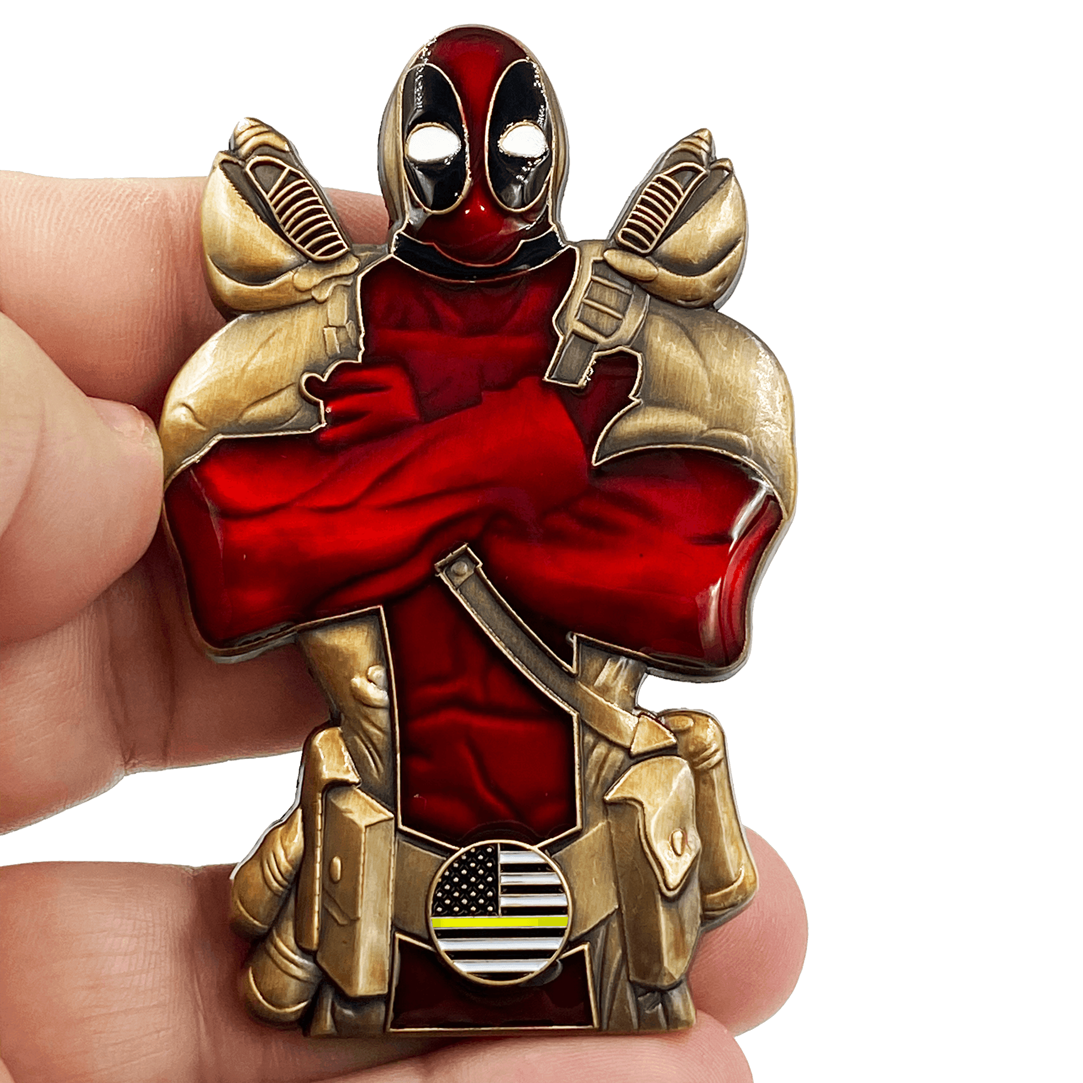 DL7-09 Deadpool inspired 911 Dispatcher Thin Gold Line Yellow - 