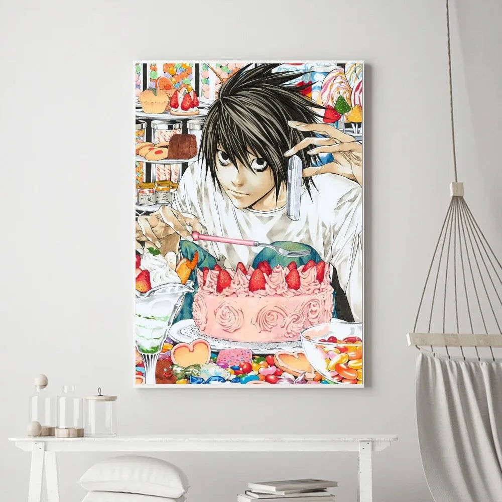 Death Note Anime Poster Prints Wall Art, Painting Bedroom Living Room Wall Bar Restaurant Decor