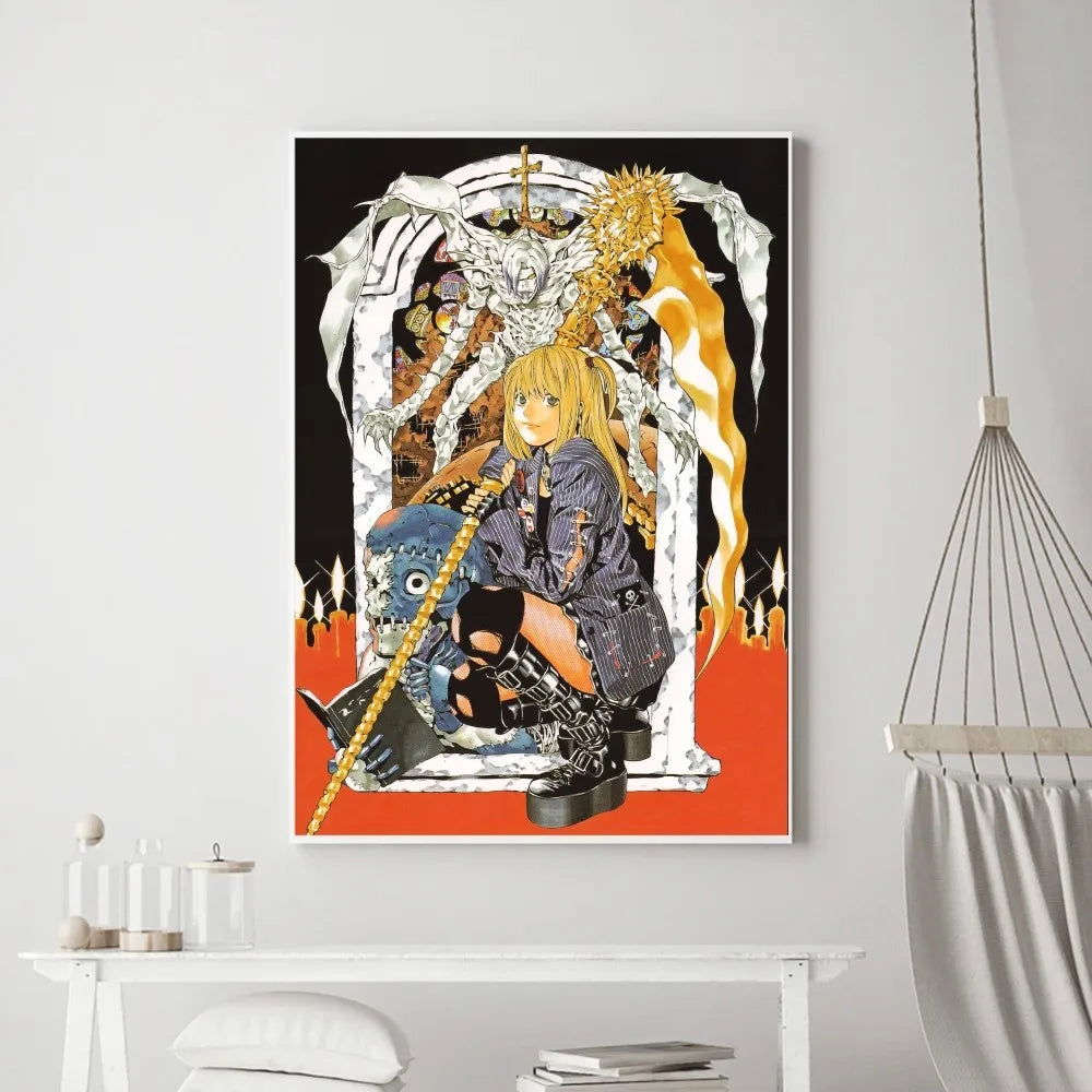 Death Note Anime Poster Prints Wall Art, Painting Bedroom Living Room Wall Bar Restaurant Decor