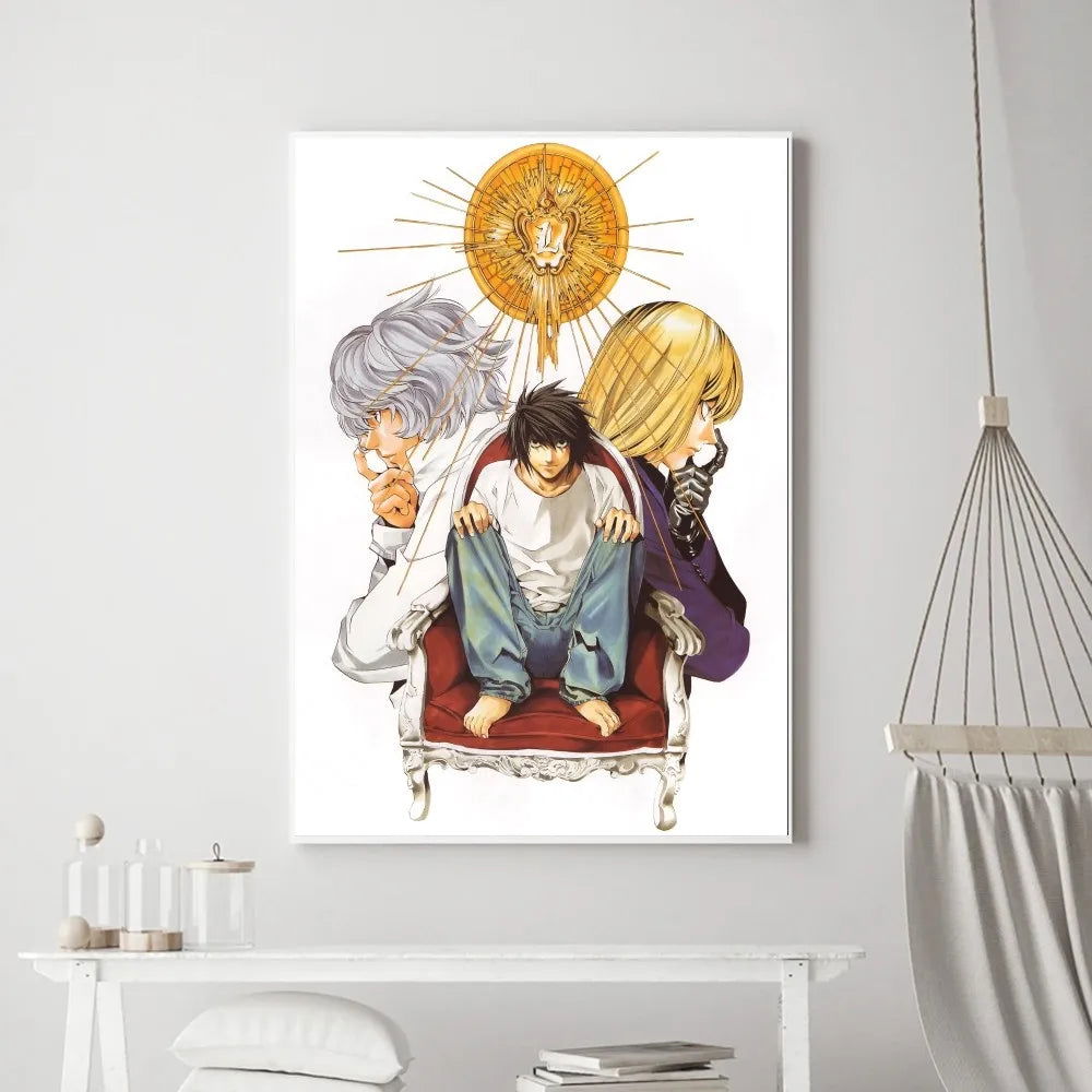 Death Note Anime Poster Prints Wall Art, Painting Bedroom Living Room Wall Bar Restaurant Decor