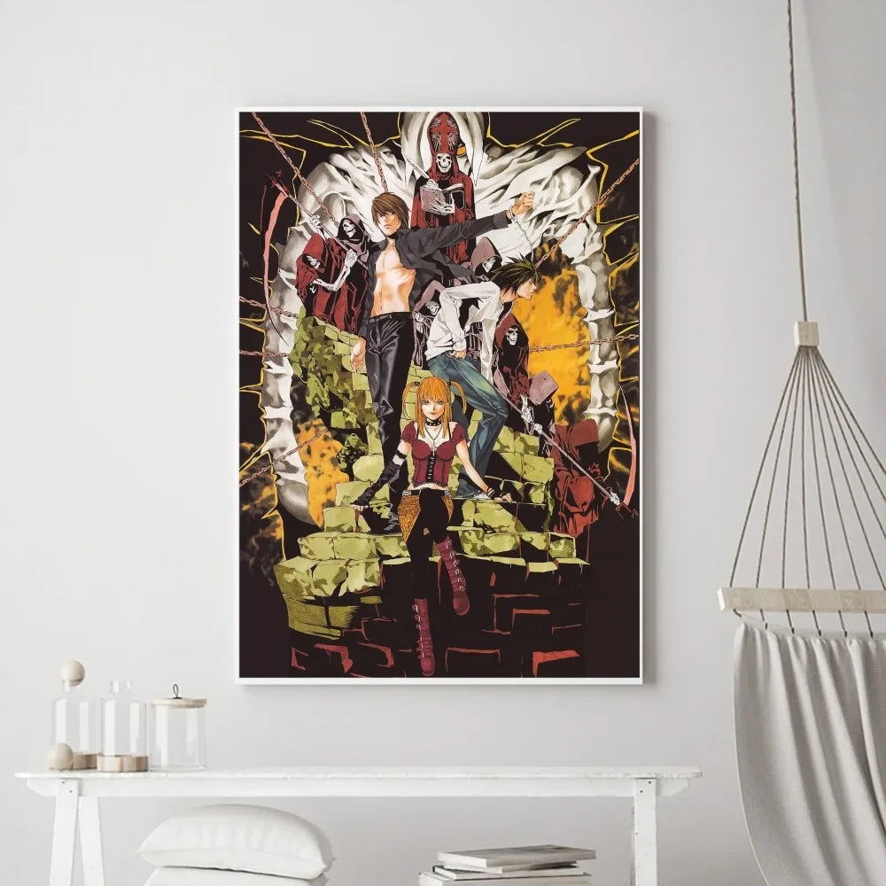 Death Note Anime Poster Prints Wall Art, Painting Bedroom Living Room Wall Bar Restaurant Decor