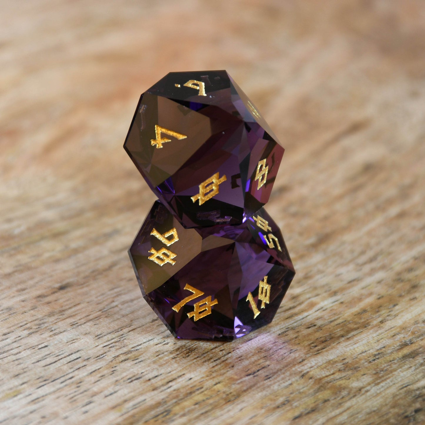 Deep Plum Multifaceted Glass Dice Set 'PRE-ORDER | SPRING EVENT DEAL' - 