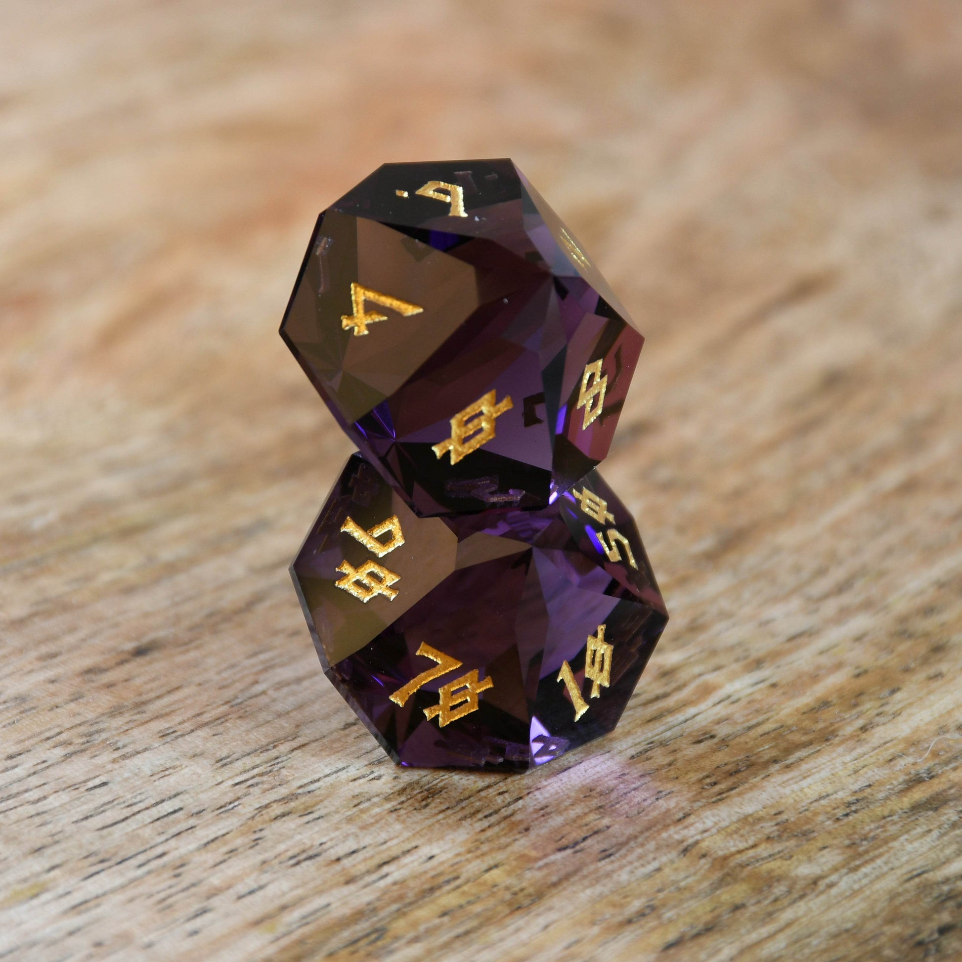 Deep Plum Multifaceted Glass Dice Set 'PRE-ORDER | SPRING EVENT DEAL' - 